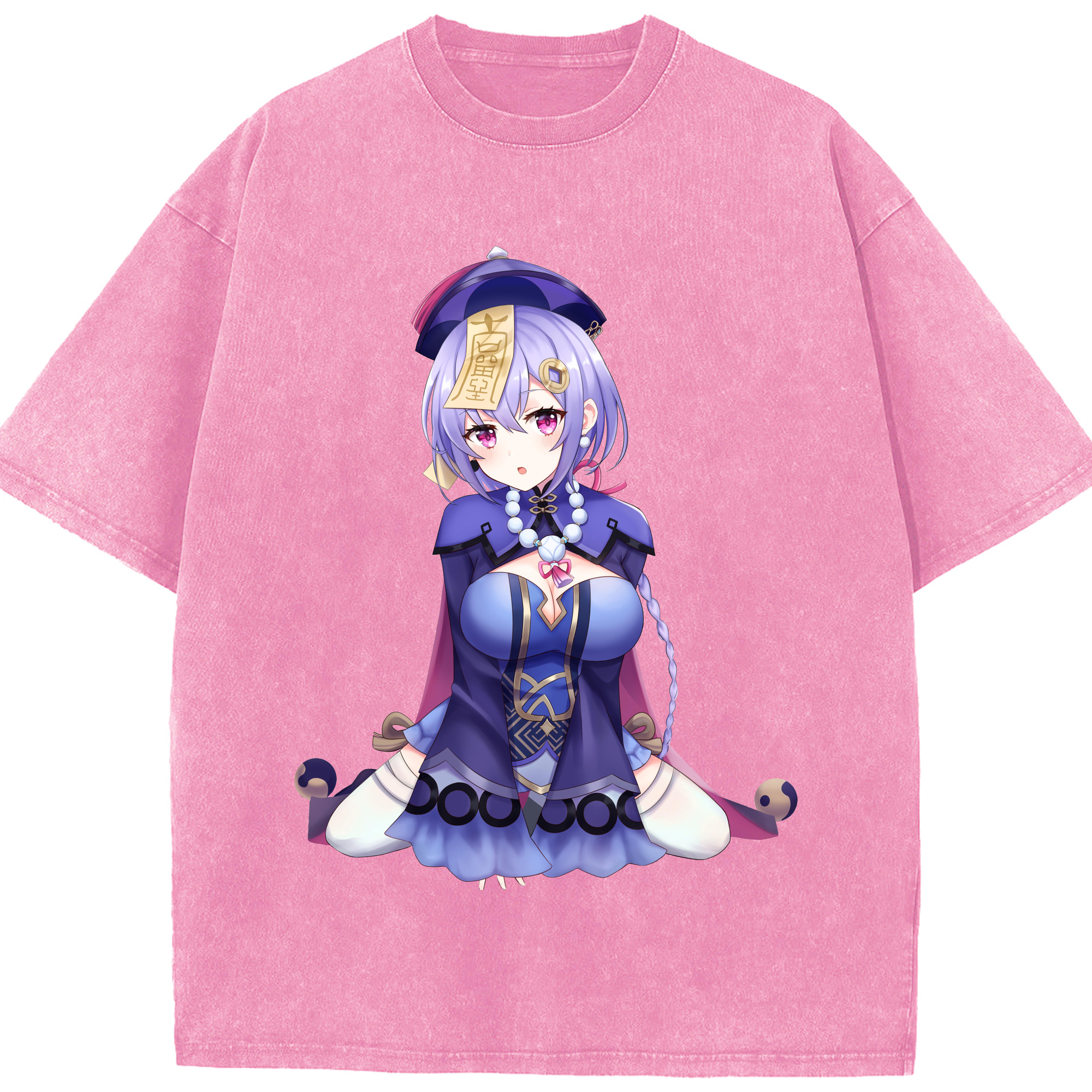 げんし神 七七 なな  genshin Nana 綿100% ヴィンテージ風 半袖Tシャツ（フロントプリント）
